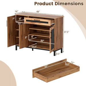 48 Inch Sideboard Buffet Cabinet with Drawer and Metal Legs-Natural view 5