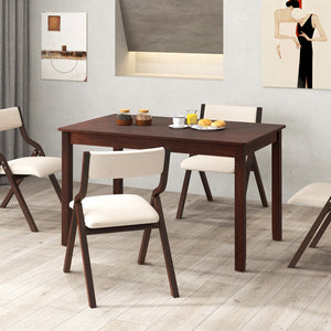 48-Inch Wooden Dining Table for 4 People Rectangular Kitchen Table with Rubber Wood Legs-Cherry view 3