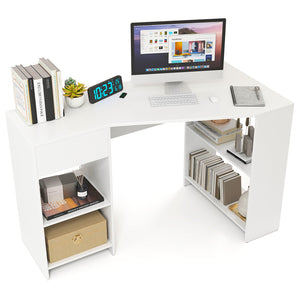 48 Inches L Shaped Corner Executive Computer Desk with Drawer-White view 4