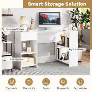 48 Inches L Shaped Corner Executive Computer Desk with Drawer-White view 6