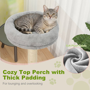 48 Inches Tall Cat Tree Multi-Level Kitten Tower with Large Condo Padded Top Perch-Light Gray view 7