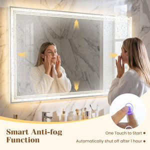 48 inches x 28 inches LED Bathroom Mirror with Frontlit and Backlit view 6
