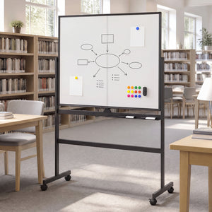 48 inches x 36 inches Double-Sided Mobile White Board with Lockable Universal Wheels for Office-Black view 6