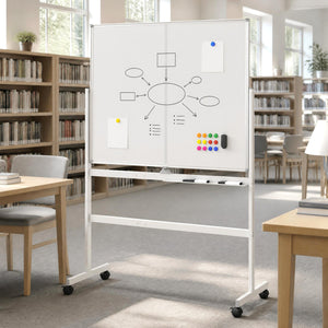 48 inches x 36 inches Double-Sided Mobile White Board with Lockable Universal Wheels for Office-White view 6