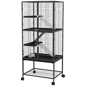Rolling Small Animal Cage 34"H Chinchilla Cage for Ferrets, Squirrels w/ Removable Tray, Storage Shelf – view 15
