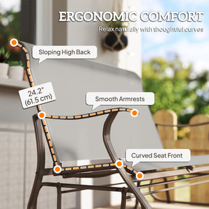 2-Person Outdoor Glider Chair, Patio Glider Rocking Chair with Mesh Seat and Backrest – view 12