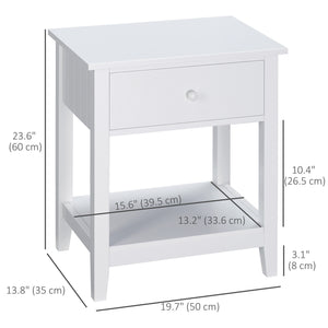 Modern Style Nightstand, Small End Table with Drawer and Storage Shelf for Bedroom, Living Room, Black – view 9