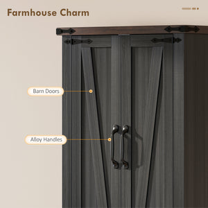 72" Pantry Cabinet, Farmhouse Freestanding Kitchen Storage Cabinet with Adjustable Shelves for Dining Room – view 5