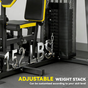 Soozier Multifunction Power Tower for Back, Chest, Arms & Leg Workouts All-in-One Home Gym with Weight Stack and Pulley System for Full Body Training