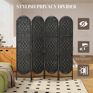 Bohemian Privacy Screen, Folding Room Divider with 3 Panels and Arched Top for Bedroom Living Room Office – view 17