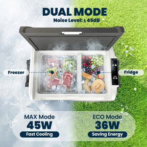 12 Volt Car Refrigerator, 42QT Car Fridge with App Control, 12/24V DC and 100-240V AC, Black