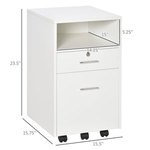 2 Drawer Filing Cabinet with Lock, Vertical File Cabinet with Wheels, Mobile Office Cabinet for A4 – view 5