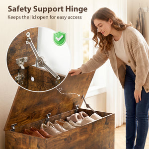 39.5" Storage Chest with 2 Safety Hinges, Storage Box Organizer with Flip-Top Lid, Entryway Storage Bench – view 11