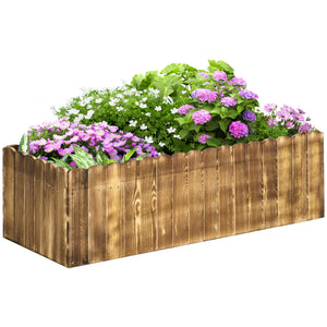 40" x 16" x 12" Wooden Raised Garden Bed, Raised Planter Box, Planter Raised Bed with Drainage Holes, Natural