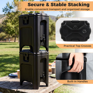 4.4 Gallons Insulated Beverage Dispenser with Ergonomic Handles Set of 2-Black view 6