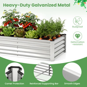 4 x 2 x 3 Feet Small Galvanized Raised Garden Bed with Greenhouse Cover-Silver view 7