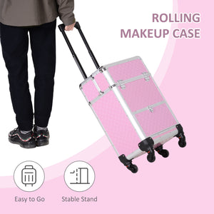 Portable Aluminum Makeup Train Cases, Rolling Makeup Case – view 11