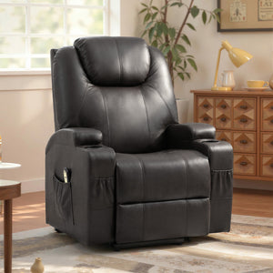 Power Lift Recliner Chair for Elderly, PU Leather Lift Chair with Thick and High Back, Footrest, Remote – view 6