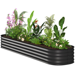 4.9 x 2 x 1ft Galvanized Raised Garden Bed Kit, Metal Planter Box with Safety Edging, Black – view 36