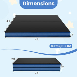 4ft x 4ft x 4in Bi-Folding Gymnastic Tumbling Mat with Handles and Cover-Black view 5