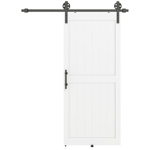 36inx84in Barn Door with 6FT Sliding Door Hardware Kit, Handle, Upgraded Rollers and Floor Guide