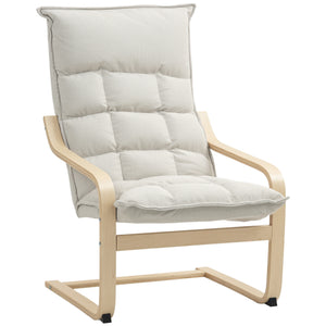 Modern Armchair, Upholstered Accent Chair with Curved Leg and Arm, Leisure Lounge Chair for Living Room – view 8