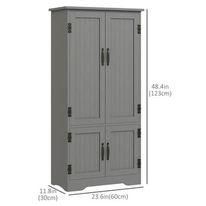 48" 4-Door Storage Cabinet Multi-Storey Large Space Pantry with Adjustable Shelves Black – view 9