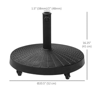 20.5" Round Parasol Base Resin Patio Umbrella Base Garden Parasol Holder Outdoor Offset Weight Stand – view 2
