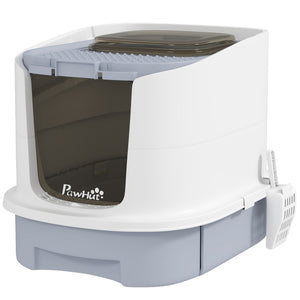 Enclosed Cat Litter Box with Lid, Scoop, Top Entry, Deodorization Bags, Drawer Type Cat Litter Tray – view 8