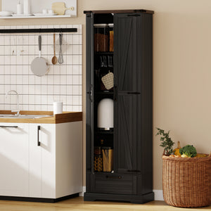 71" Pantry Cabinet, Kitchen Storage Cabinet with Adjustable Shelves, 2 Doors and Drawer for Dining Room – view 7