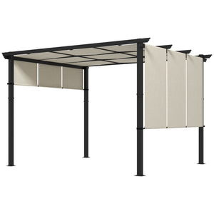 10' x 10' Metal Pergola, Outdoor Pergola with Retractable Canopy, for Garden, Patio, Backyard, Deck – view 8