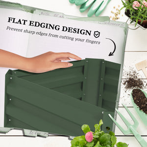 Galvanized Planter Box, Outdoor Raised Garden Bed with 3-Tier Trellis Tomato Cage for Climbing Vines – view 19