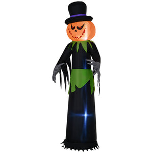 9ft Inflatable Halloween Decoration Pumpkin Ghost with Pumpkins, Blow-Up Outdoor LED Display for Lawn, Garden, Party