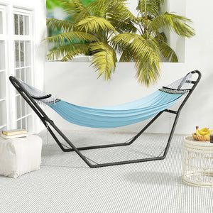 Hammock Stand with Adjustable Height Steel Frame for 0.8" -1.2" Person 109.4" Black