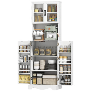 71" Kitchen Pantry Cabinet, Freestanding Kitchen Hutch with 8 Door Shelves – view 8