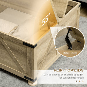 Farmhouse Coffee Table, Square Center Table with Flip-top Lids, Hidden Storage Compartment and Wooden Legs – view 4