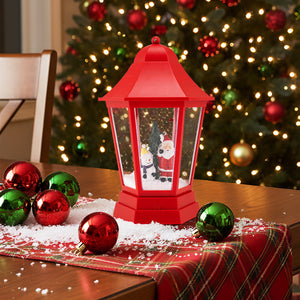 5.3 Feet Musical Christmas Street Lamp with Blowing Snow and LED Lights-Red view 6