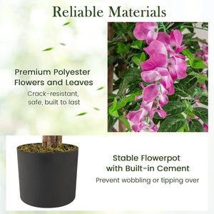 5.5 FT Faux Wisteria Plant in Nursery Pot with Blooming Flowers-Rose Red view 8