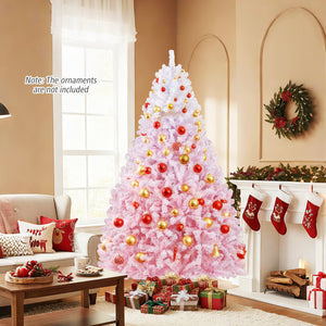 5/6/7/8 FT Artificial Christmas Tree with Warm White LED Lights and 8 Modes for Holiday-7 Feet view 6