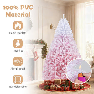 5/6/7/8 FT Artificial Christmas Tree with Warm White LED Lights and 8 Modes for Holiday-7 Feet view 8