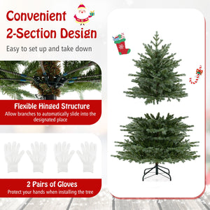 5/6/7 Feet Artificial Christmas Tree with 1426/2116/3156 Lush PVC and 200/300/400 Warm White LED Lights-5 fit view 9