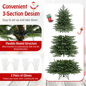 5/6/7 Feet Artificial Christmas Tree with 1426/2116/3156 Lush PVC and 200/300/400 Warm White LED Lights-L view 9