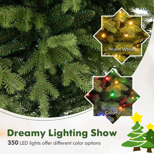 6 Feet Artificial Xmas Tree Hinged with 11 Lighting Modes and Remote Control-6 ft view 7