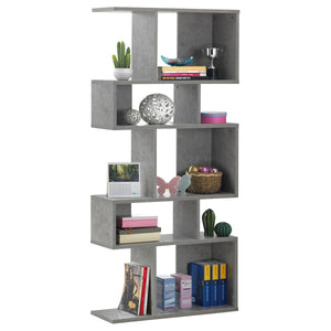 5 Cubes Ladder Shelf Corner Bookshelf Display Rack Bookcase-Gray view 8