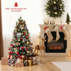 5 Feet Pre-Lit Artificial Christmas Tree with 8 Modes LED Lights with Berries view 6