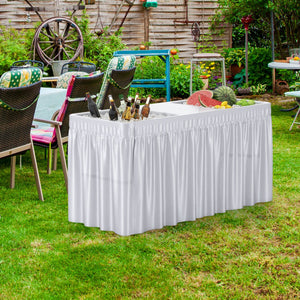 5 FT Folding Ice Cooler Table with Double Sinks for Camping Party Picnic Wedding-White view 2