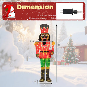 5 FT Giant Nutcracker with Glitter Sword for Outdoor view 4