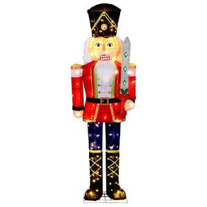 5 FT Giant Nutcracker Outdoor Christmas Decoration with Glitter Sword
