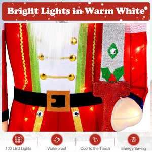 5 FT Giant Nutcracker Outdoor Christmas Decoration with Glitter Sword view 9