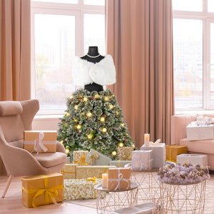 5 FT Pre-lit Mannequin Artificial Christmas Tree Hinged Dress Form Xmas Tree with 465 Branch Tips view 3